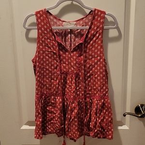 Luna Moon Red sleeveless blouse